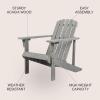 JONATHAN Y PAT1002C Westport Outdoor Patio Traditional Acacia Wood Adirondack Chair for Garden, Lawn, Backyard, Pool, Deck, Beach, Firepit, Dark Brown(Grey)