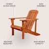 JONATHAN Y PAT1002C Westport Outdoor Patio Traditional Acacia Wood Adirondack Chair for Garden, Lawn, Backyard, Pool, Deck, Beach, Firepit, Dark Brown(Light Brown)