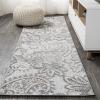 JONATHAN Y Paisley High-Low Indoor Outdoor Runner Rug 2X8 Orange/Multi, Gordes for Backyard, Patio, Porch, Easy-Cleaning, High Traffic, Pet-Friendly, Non-Shedding (AMC103B-28)(Light Gray/Ivory)