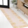 JONATHAN Y Palm Frond Border Indoor Outdoor Area Rug 8X10 Blue/Cream, Isla Coastal Cottage for Backyard, Patio, Porch, Easy-Cleaning, High Traffic, Pet-Friendly, Non-Shedding (TSN207C-8)(Yellow/Cream)