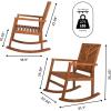 JONATHAN Y RCK100A Ned Modern Chevron-Back 300-Lbs Support Acacia Wood Patio Outdoor Rocking Chair for Garden, Lawn, Backyard, Pool, Deck, Beach, Firepit, Teak(Teak)