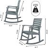 JONATHAN Y RCK101B Carey Modern Slat-Back 300-Lbs Support Acacia Wood Patio Outdoor Rocking Chair for Garden, Lawn, Backyard, Pool, Deck, Beach, Firepit, Gray(Grey)