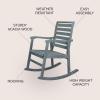 JONATHAN Y RCK101B Carey Modern Slat-Back 300-Lbs Support Acacia Wood Patio Outdoor Rocking Chair for Garden, Lawn, Backyard, Pool, Deck, Beach, Firepit, Gray(Grey)