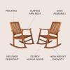 JONATHAN Y RCK102A-SET2 Wendy Classic Slat-Back 300-Lbs Support Acacia Wood Patio Outdoor Rocking Chair for Garden, Lawn, Backyard, Pool, Deck, Beach, Firepit, Teak, Set of 2