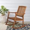 JONATHAN Y RCK102B Penny Classic Slat-Back 300-Lbs Support Acacia Wood Patio Outdoor Rocking Chair for Garden, Lawn, Backyard, Pool, Deck, Beach, Firepit, Gray(Teak)