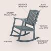 JONATHAN Y RCK102B Penny Classic Slat-Back 300-Lbs Support Acacia Wood Patio Outdoor Rocking Chair for Garden, Lawn, Backyard, Pool, Deck, Beach, Firepit, Gray(Grey)