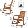 JONATHAN Y RCK102B Penny Classic Slat-Back 300-Lbs Support Acacia Wood Patio Outdoor Rocking Chair for Garden, Lawn, Backyard, Pool, Deck, Beach, Firepit, Gray(Teak)