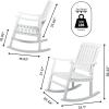 JONATHAN Y RCK102B Penny Classic Slat-Back 300-Lbs Support Acacia Wood Patio Outdoor Rocking Chair for Garden, Lawn, Backyard, Pool, Deck, Beach, Firepit, Gray(White)