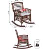 JONATHAN Y RCK200A Swayze Bohemian Farmhouse Woven Rattan/Wood Rocking Chair White Cushion with Brown Frame for Home, Living Room, Bedroom. Guestroom, Foyer, Library(Brown)