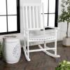 JONATHAN Y RCK300D Seagrove Farmhouse Classic Slat-Back 350-LBS Support Acacia Wood Outdoor Rocking Chair Traditional, Coastal, Cottage, Vintage, Shabby Chic, Almond(White)