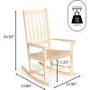 JONATHAN Y RCK300D Seagrove Farmhouse Classic Slat-Back 350-LBS Support Acacia Wood Outdoor Rocking Chair Traditional, Coastal, Cottage, Vintage, Shabby Chic, Almond(Almond)