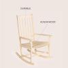 JONATHAN Y RCK300D Seagrove Farmhouse Classic Slat-Back 350-LBS Support Acacia Wood Outdoor Rocking Chair Traditional, Coastal, Cottage, Vintage, Shabby Chic, Almond(Almond)