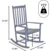 JONATHAN Y RCK300D Seagrove Farmhouse Classic Slat-Back 350-LBS Support Acacia Wood Outdoor Rocking Chair Traditional, Coastal, Cottage, Vintage, Shabby Chic, Almond(Cashmere Blue)