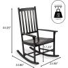 JONATHAN Y RCK300D Seagrove Farmhouse Classic Slat-Back 350-LBS Support Acacia Wood Outdoor Rocking Chair Traditional, Coastal, Cottage, Vintage, Shabby Chic, Almond(Black)