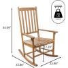 JONATHAN Y RCK300D Seagrove Farmhouse Classic Slat-Back 350-LBS Support Acacia Wood Outdoor Rocking Chair Traditional, Coastal, Cottage, Vintage, Shabby Chic, Almond(Teak Brown)