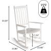 JONATHAN Y RCK300D Seagrove Farmhouse Classic Slat-Back 350-LBS Support Acacia Wood Outdoor Rocking Chair Traditional, Coastal, Cottage, Vintage, Shabby Chic, Almond(White)