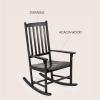 JONATHAN Y RCK300D Seagrove Farmhouse Classic Slat-Back 350-LBS Support Acacia Wood Outdoor Rocking Chair Traditional, Coastal, Cottage, Vintage, Shabby Chic, Almond(Black)
