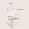 JONATHAN Y RCK300D Seagrove Farmhouse Classic Slat-Back 350-LBS Support Acacia Wood Outdoor Rocking Chair Traditional, Coastal, Cottage, Vintage, Shabby Chic, Almond(White)