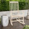 JONATHAN Y RCK300D Seagrove Farmhouse Classic Slat-Back 350-LBS Support Acacia Wood Outdoor Rocking Chair Traditional, Coastal, Cottage, Vintage, Shabby Chic, Almond(Almond)