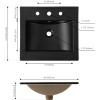 JONATHAN Y SNK1001A Ancillary 3-Hole 24 in. W x 18.25 in. D Classic Contemporary Rectangular Ceramic Single Sink Basin Vanity Top, White(Black)