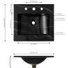 JONATHAN Y SNK1001A Ancillary 3-Hole 24 in. W x 18.25 in. D Classic Contemporary Rectangular Ceramic Single Sink Basin Vanity Top, White(Black Marble)