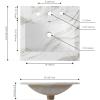 JONATHAN Y SNK1001A Ancillary 3-Hole 24 in. W x 18.25 in. D Classic Contemporary Rectangular Ceramic Single Sink Basin Vanity Top, White(White Marble)
