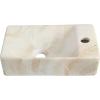 JONATHAN Y SNK1004C-R Felix 15 in. W x 8 in. D Modern Wall Mounted Rectangular Ceramic Mini Sink Basin, Right-Side Faucet, White Marble Effect(Beige Marble Effect)