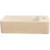 JONATHAN Y SNK1004C-R Felix 15 in. W x 8 in. D Modern Wall Mounted Rectangular Ceramic Mini Sink Basin, Right-Side Faucet, White Marble Effect(Matte Beige)