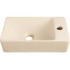 JONATHAN Y SNK1004C-R Felix 15 in. W x 8 in. D Modern Wall Mounted Rectangular Ceramic Mini Sink Basin, Right-Side Faucet, White Marble Effect(Matte Beige)