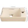 JONATHAN Y SNK1004C-R Felix 15 in. W x 8 in. D Modern Wall Mounted Rectangular Ceramic Mini Sink Basin, Right-Side Faucet, White Marble Effect(Matte Beige)