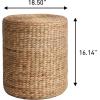 JONATHAN Y SSL1004A Zoey 18.5″ Modern Coastal Hand-Woven Hyacinth Stool for Living Room, Bedroom, Entryway, Foyer, Natural