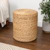 JONATHAN Y SSL1004A Zoey 18.5″ Modern Coastal Hand-Woven Hyacinth Stool for Living Room, Bedroom, Entryway, Foyer, Natural