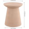 JONATHAN Y TBL1108A Hollie 18″ Minimalist Modern Drum Indoor/Outdoor Accent Table Pedestal, Contemporary, Mid-Century, Art Deco, Bohemian, Patio, Garden Room, Bathroom, Living Room, White Frosted(Pink Frosted)