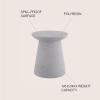 JONATHAN Y TBL1108A Hollie 18″ Minimalist Modern Drum Indoor/Outdoor Accent Table Pedestal, Contemporary, Mid-Century, Art Deco, Bohemian, Patio, Garden Room, Bathroom, Living Room, White Frosted(Gray Terrazzo Finish)