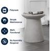 JONATHAN Y TBL1108A Hollie 18″ Minimalist Modern Drum Indoor/Outdoor Accent Table Pedestal, Contemporary, Mid-Century, Art Deco, Bohemian, Patio, Garden Room, Bathroom, Living Room, White Frosted(Gray Terrazzo Finish)