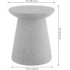 JONATHAN Y TBL1108A Hollie 18″ Minimalist Modern Drum Indoor/Outdoor Accent Table Pedestal, Contemporary, Mid-Century, Art Deco, Bohemian, Patio, Garden Room, Bathroom, Living Room, White Frosted(Gray Terrazzo Finish)