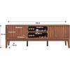 JONATHAN Y TVS1000B Gennaro 58 in. Farmhouse 3-Storage Sliding Door TV Stand Fits TVs up to 65 in. with Cable Management, Walnut Entertainment Center with Storage for Living Room, Bedroom(Walnut)