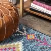 JONATHAN Y Tribal Love Geometric Dark Blue/Multi Indoor Area Rug, 8×10, Bohemian, Casual, Easy-Cleaning for Living Room, Bedroom, Kitchen, Pet Friendly, Non-Shedding (MOH105A-8)(Dark Blue multi)
