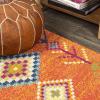 JONATHAN Y Tribal Love Geometric Dark Blue/Multi Indoor Area Rug, 8×10, Bohemian, Casual, Easy-Cleaning for Living Room, Bedroom, Kitchen, Pet Friendly, Non-Shedding (MOH105A-8)(Orange multi)