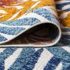 JONATHAN Y Tropics Palm Leaves Indoor Outdoor Area Rug 4X6 Gray/Blue, Boho for Backyard, Patio, Porch, Easy-Cleaning, High Traffic, Pet-Friendly, Non-Shedding (AMC100A-4)(Cream/Orange)