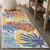 JONATHAN Y Tropics Palm Leaves Indoor Outdoor Area Rug 4X6 Gray/Blue, Boho for Backyard, Patio, Porch, Easy-Cleaning, High Traffic, Pet-Friendly, Non-Shedding (AMC100A-4)(Cream/Orange)