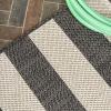 JONATHAN Y Two-Tone Wide Stripe Indoor Outdoor Area Rug 8X10 Aqua/Cream, Negril for Backyard, Patio, Porch, Easy-Cleaning, High Traffic, Pet-Friendly, Non-Shedding (SMB203E-8)(Black/Beige)