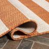 JONATHAN Y Two-Tone Wide Stripe Indoor Outdoor Area Rug 8X10 Aqua/Cream, Negril for Backyard, Patio, Porch, Easy-Cleaning, High Traffic, Pet-Friendly, Non-Shedding (SMB203E-8)(Orange/Beige)