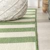 JONATHAN Y Two-Tone Wide Stripe Indoor Outdoor Area Rug 8X10 Aqua/Cream, Negril for Backyard, Patio, Porch, Easy-Cleaning, High Traffic, Pet-Friendly, Non-Shedding (SMB203E-8)(Green/Cream)