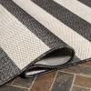 JONATHAN Y Two-Tone Wide Stripe Indoor Outdoor Area Rug 8X10 Aqua/Cream, Negril for Backyard, Patio, Porch, Easy-Cleaning, High Traffic, Pet-Friendly, Non-Shedding (SMB203E-8)(Black/Beige)
