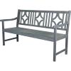 JONATHAN Y BNH100B Sloane 59.1″ 3-Seat Ogee Diamond-Back 600-Lbs Support Acacia Wood Outdoor Garden Patio Bench for Garden, Lawn, Backyard, Pool, Deck, Beach, Firepit, Gray(Grey)