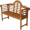 JONATHAN Y BNH103A Lutyens 51.2″ 3-Seat Arched 600-Lbs Support Acacia Wood Outdoor Garden Patio Bench for Garden, Lawn, Backyard, Pool, Deck, Beach, Firepit, Teak(Teak)
