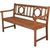 JONATHAN Y BNH104A Apollo 51.2″ 3-Seat Circle-Back 600-Lbs Support Acacia Wood Outdoor Garden Patio Bench for Garden, Lawn, Backyard, Pool, Deck, Beach, Firepit, Teak(Teak)