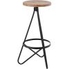 JONATHAN Y BSL1000D Spiroa 30″ Modern Industrial Metal Backless Circular Bar Stool for Home, Kitchen, Dining Room, Workspaces, Cafes and Resturants, White Seat with Gold Frame(Brown)