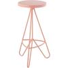 JONATHAN Y BSL1002B Trinity 30″ Modern Industiral Iron Tripod Backless Bar Stool for Home, Kitchen, Dining Room, Workspaces, Cafes and Resturants, White Seat with Gold Frame(Pink)